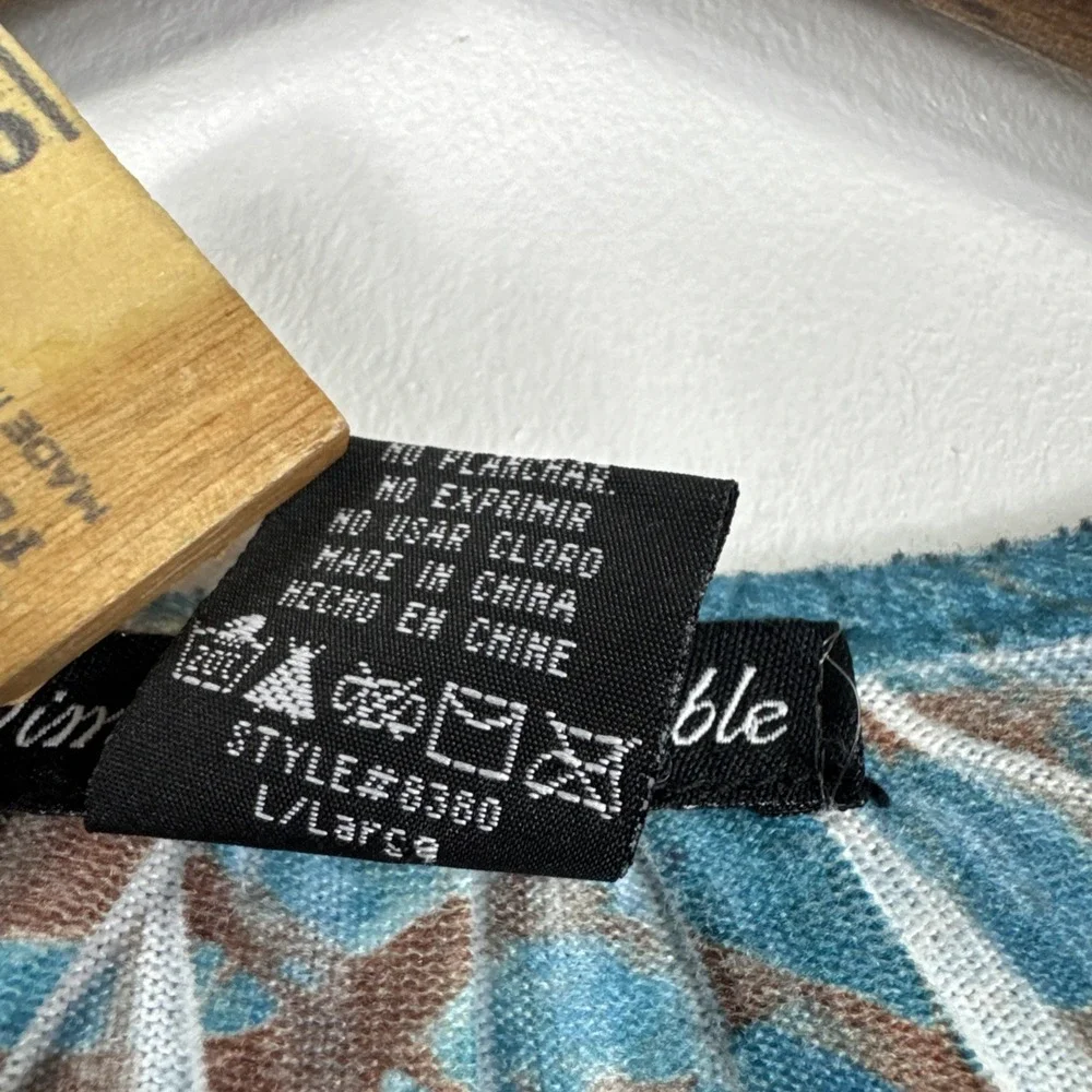 Y2K 2000s Top Womens Large XL Colorful Vibrant Babydoll‎ Boho Tunic Blouse - Picture 6 of 10